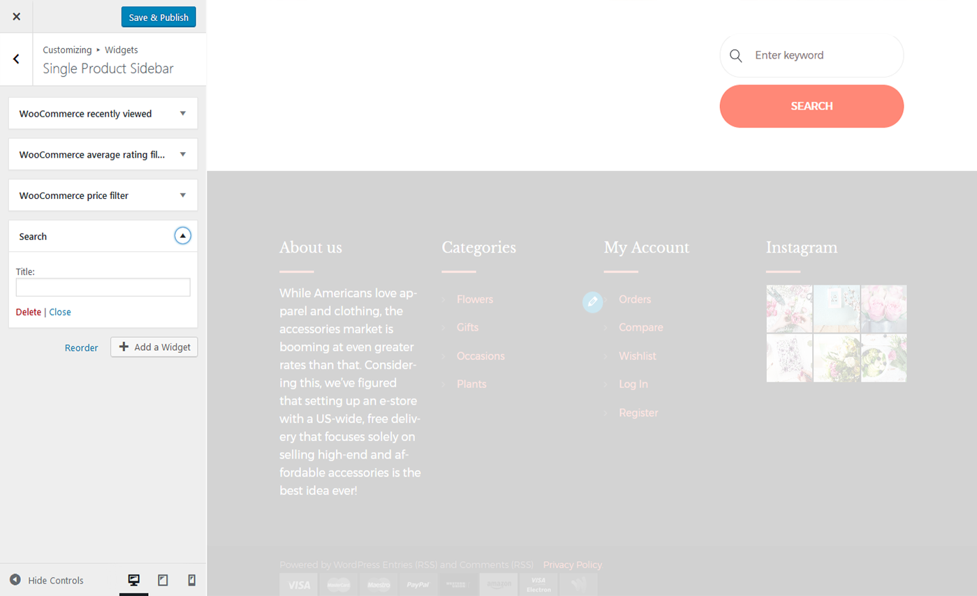 Menu Settings Screen
