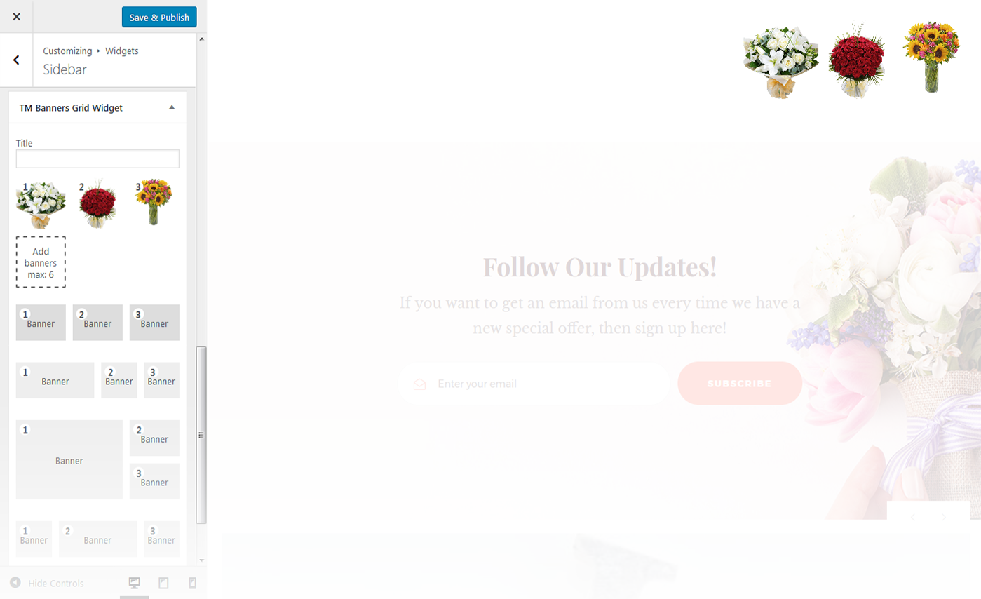 Menu Settings Screen
