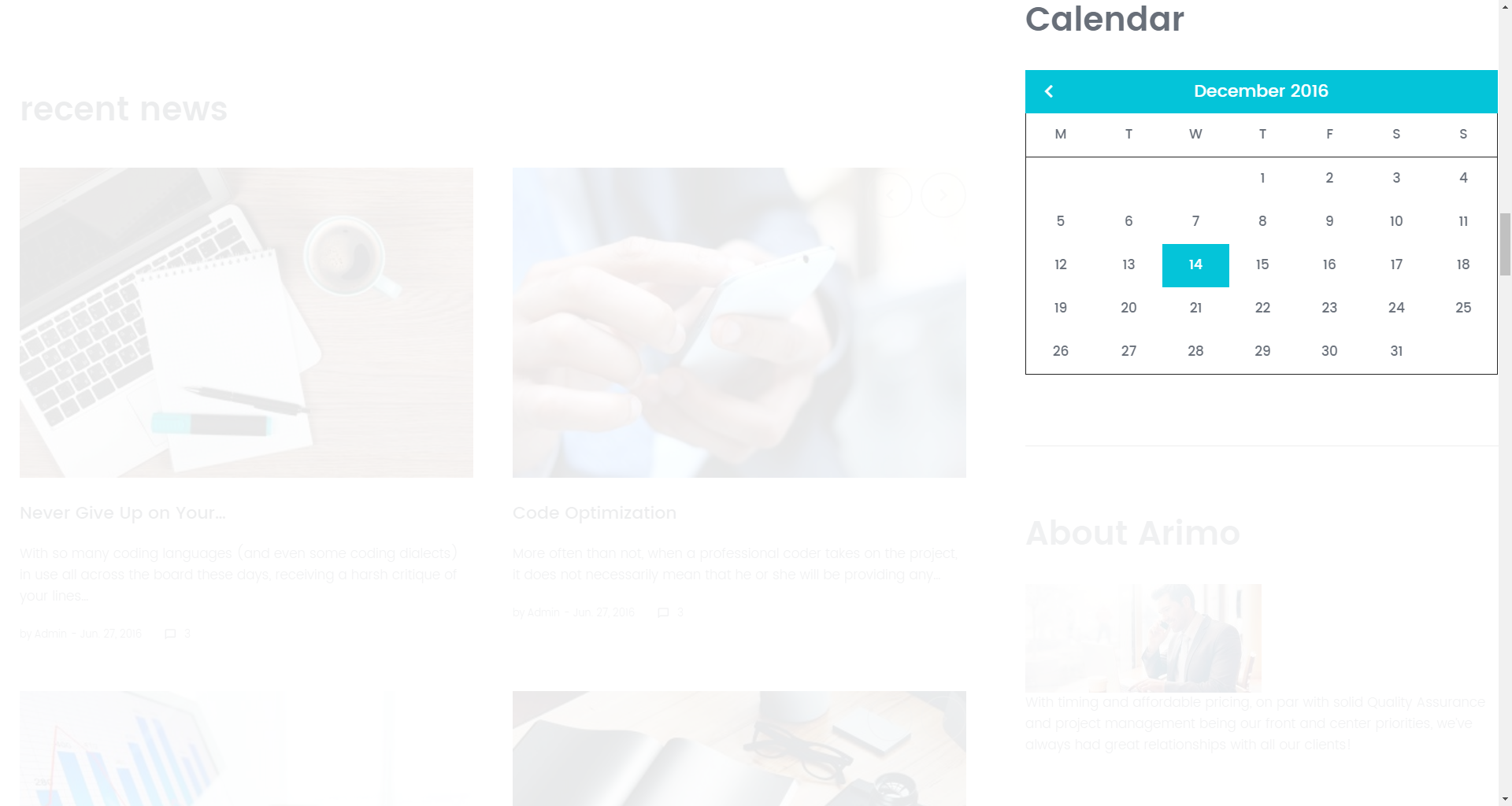 Calendar widget