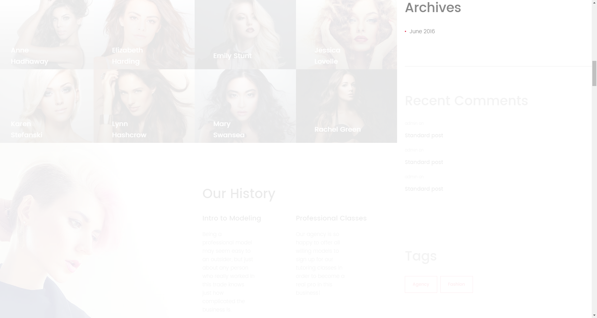 Archives widget