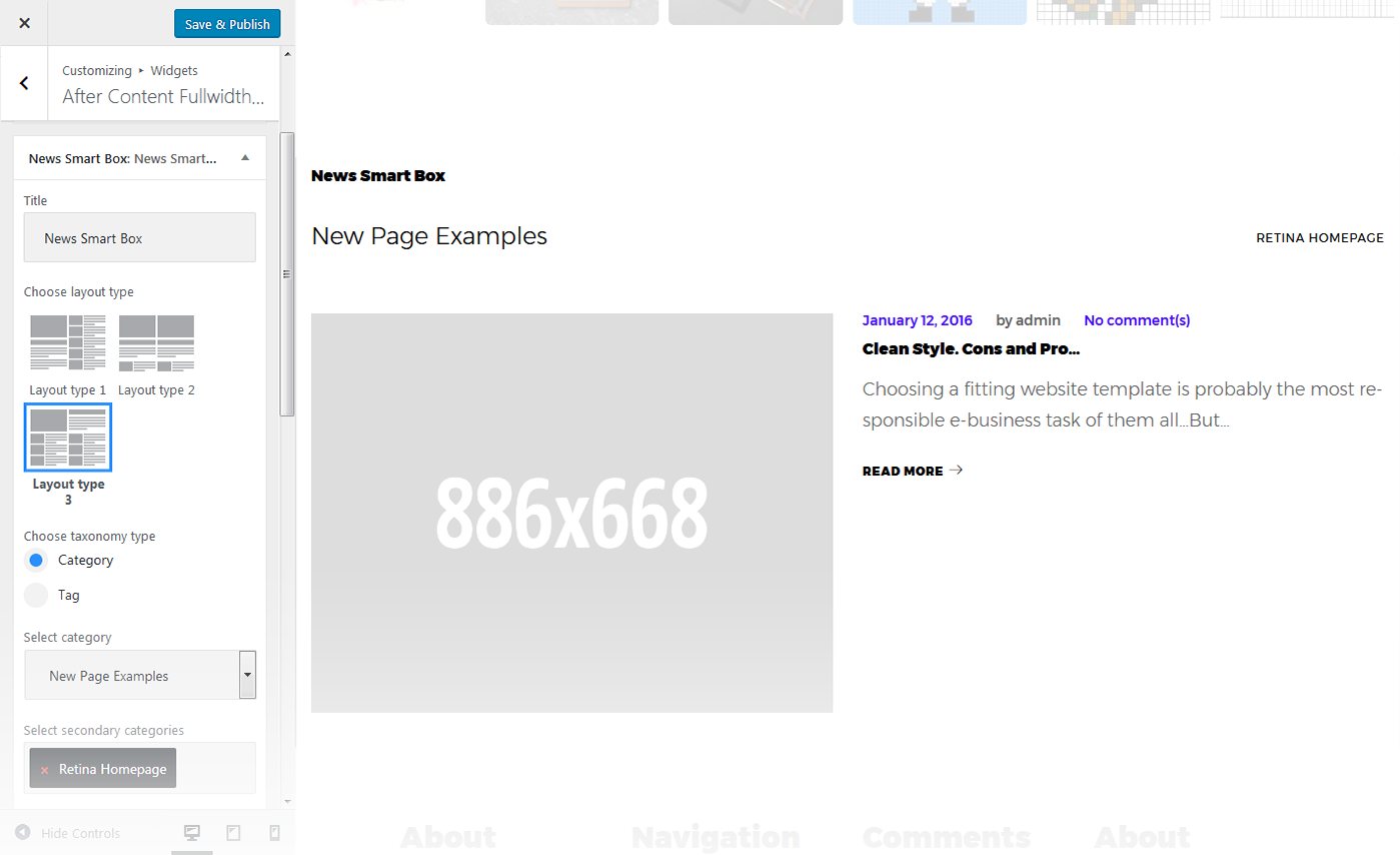 Menu Settings Screen
