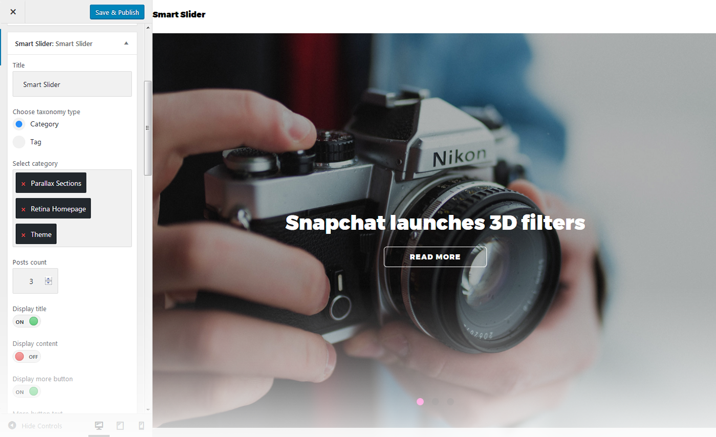 Menu Settings Screen
