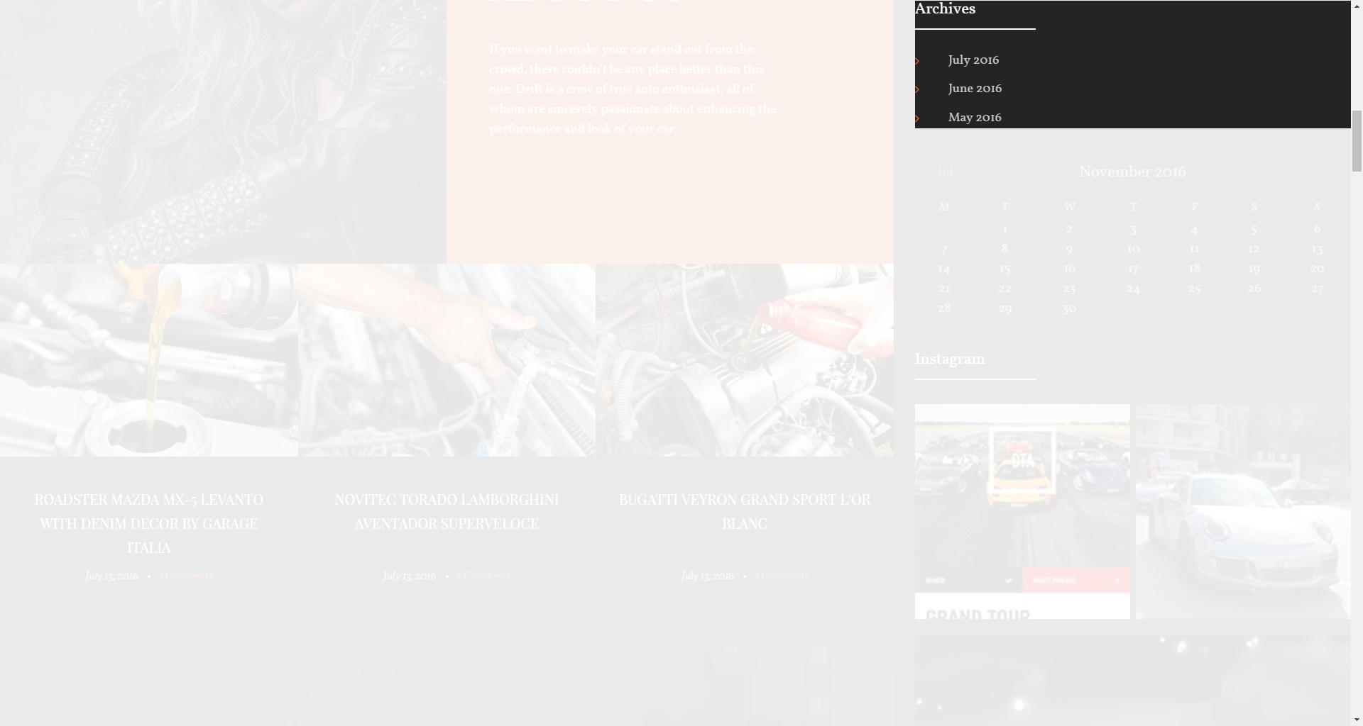 Archives widget