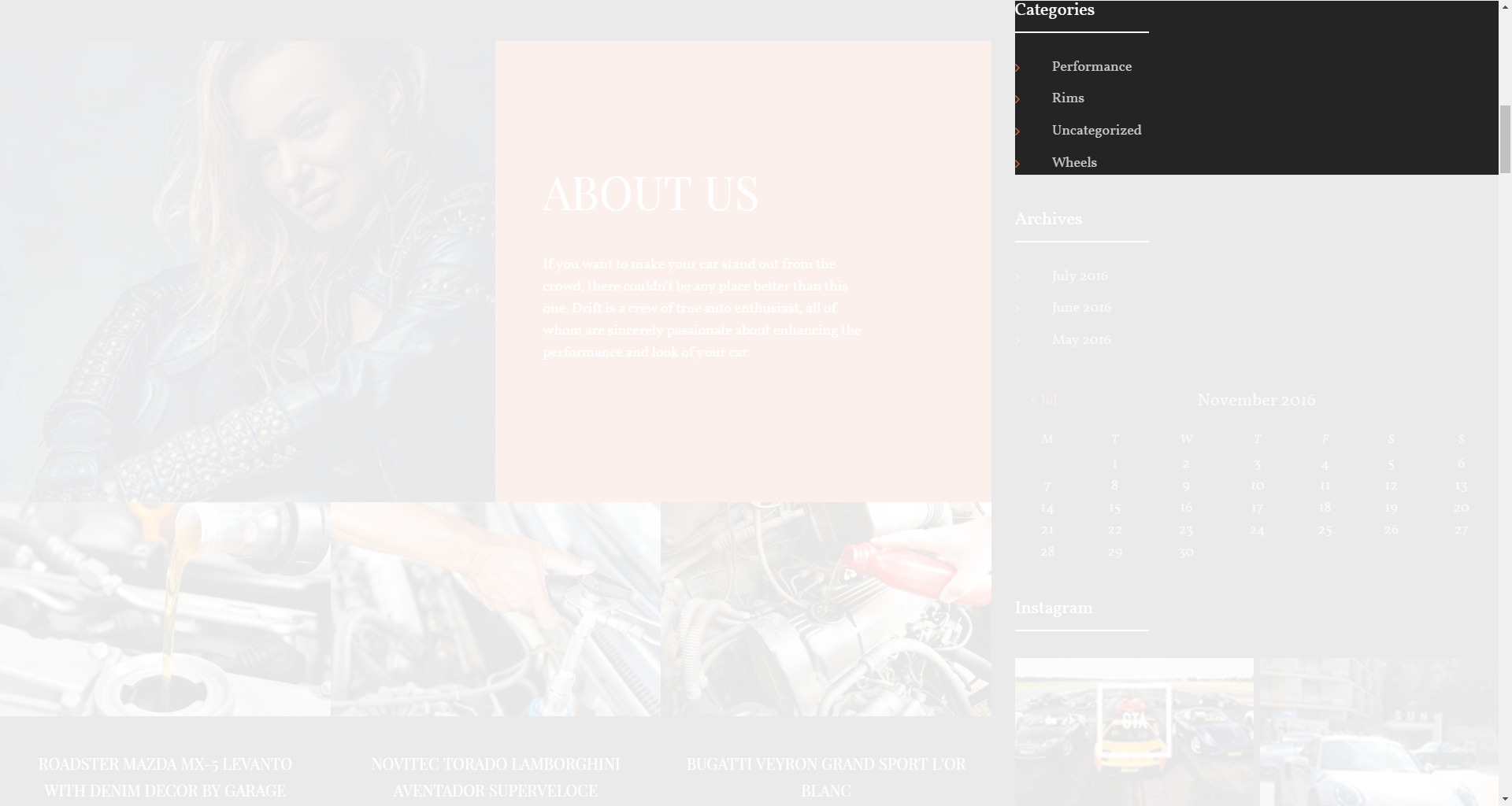 Categories widget