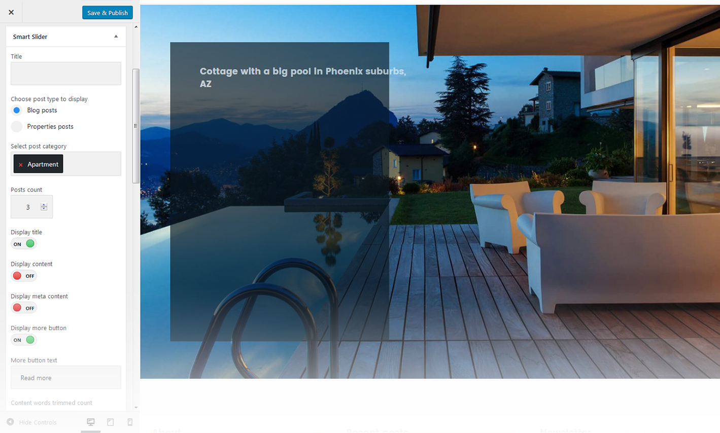Menu Settings Screen
