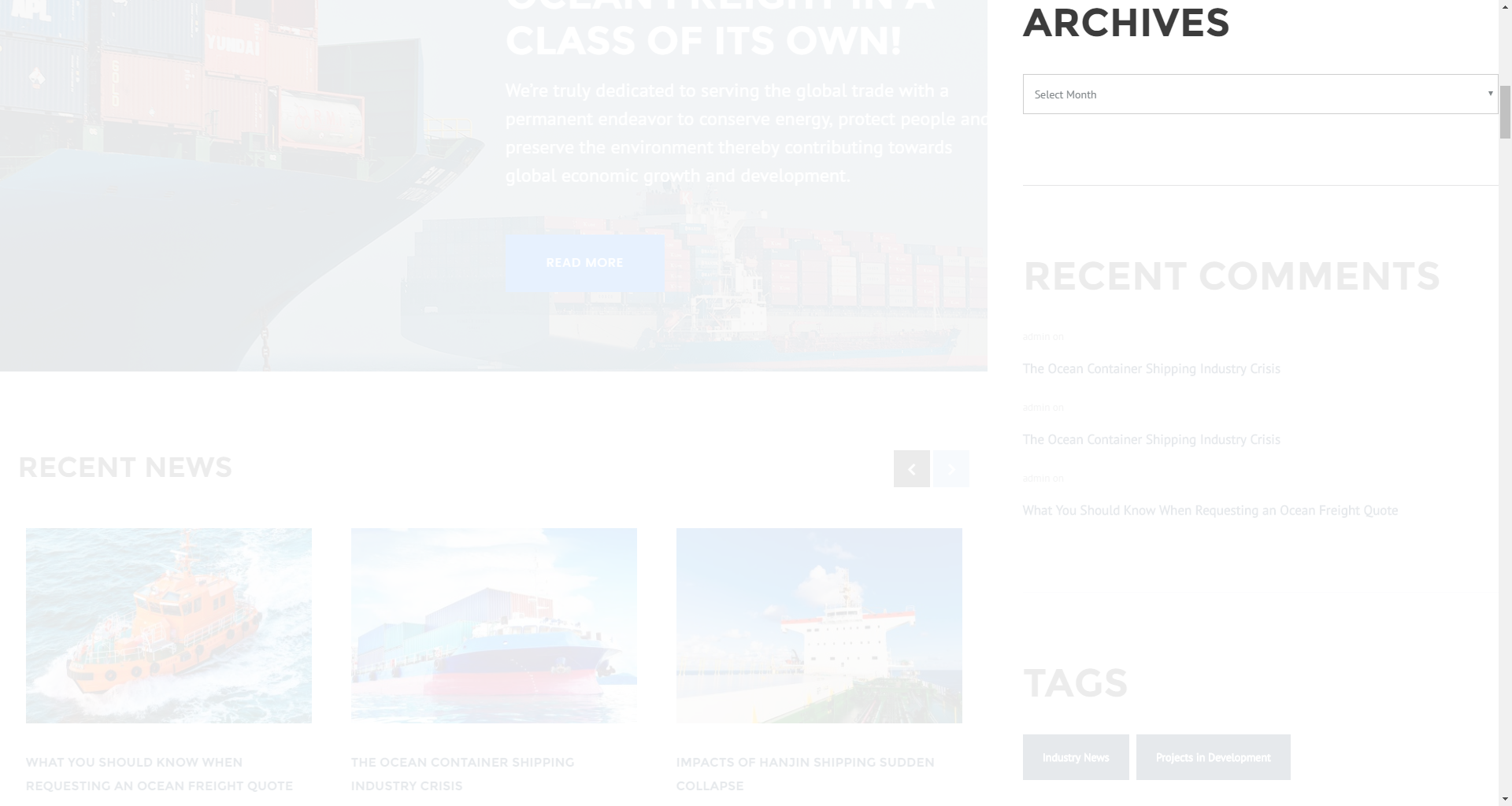 Archives widget