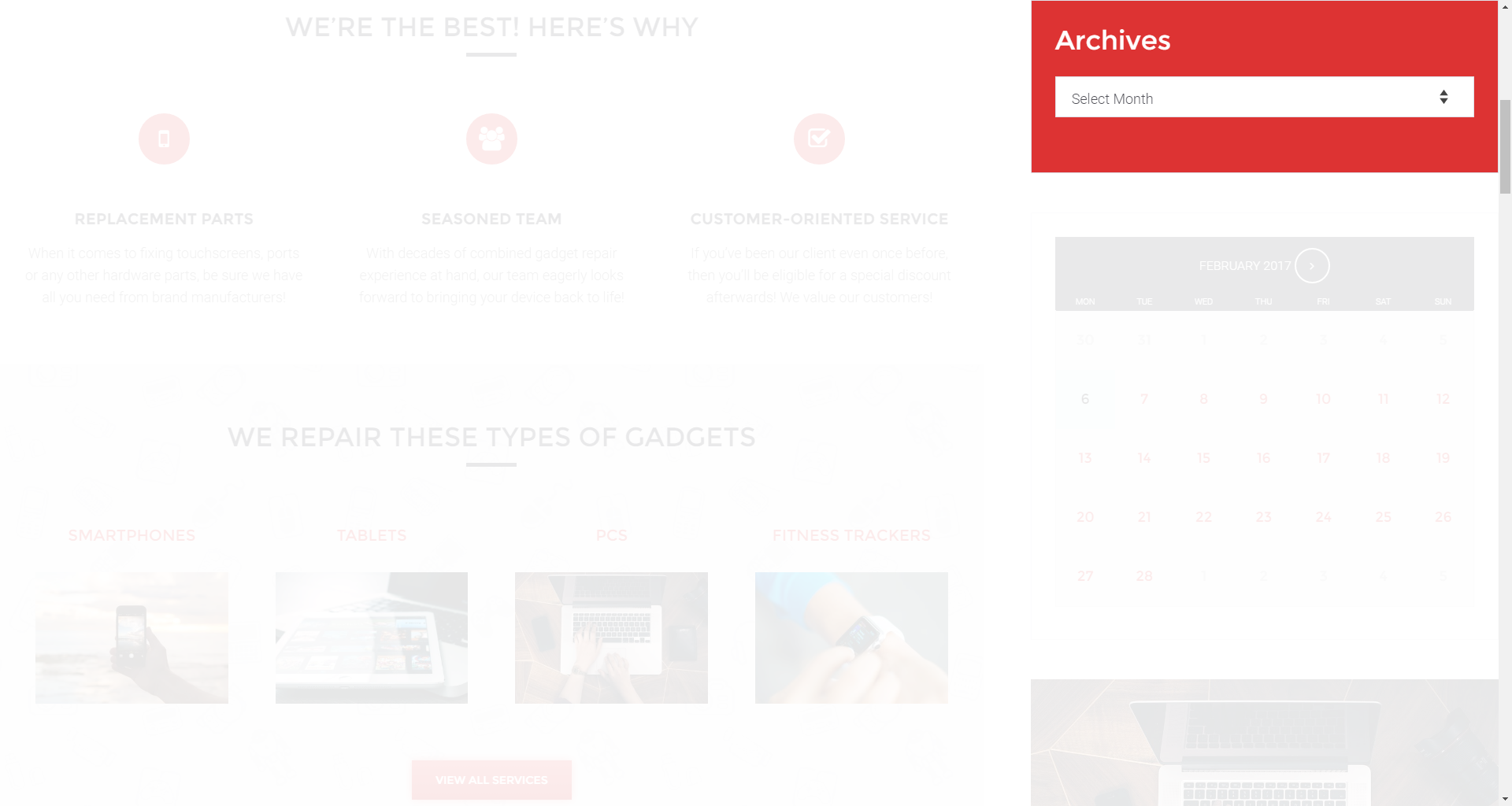 Archives widget