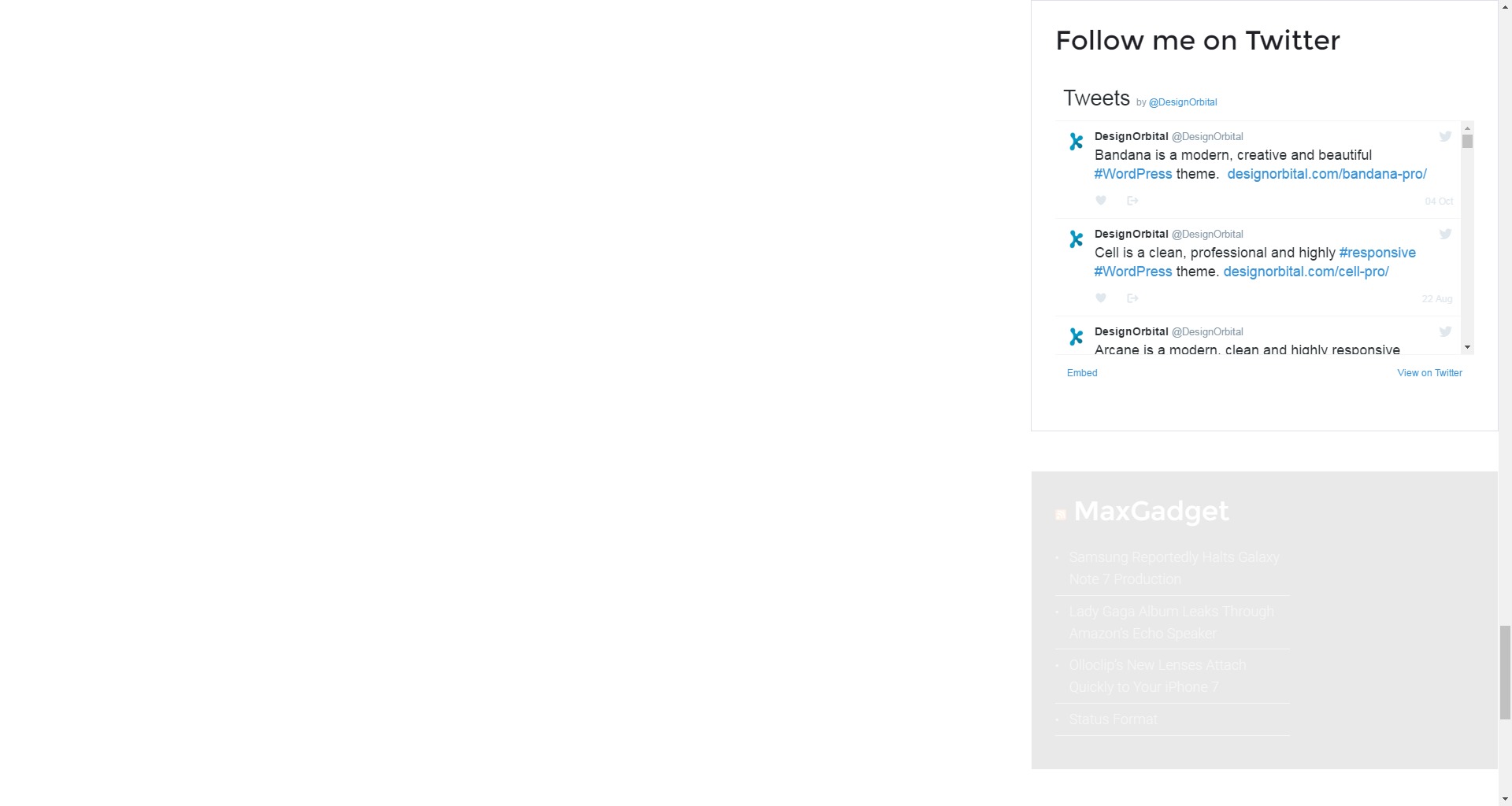 Easy Twitter Feed widget