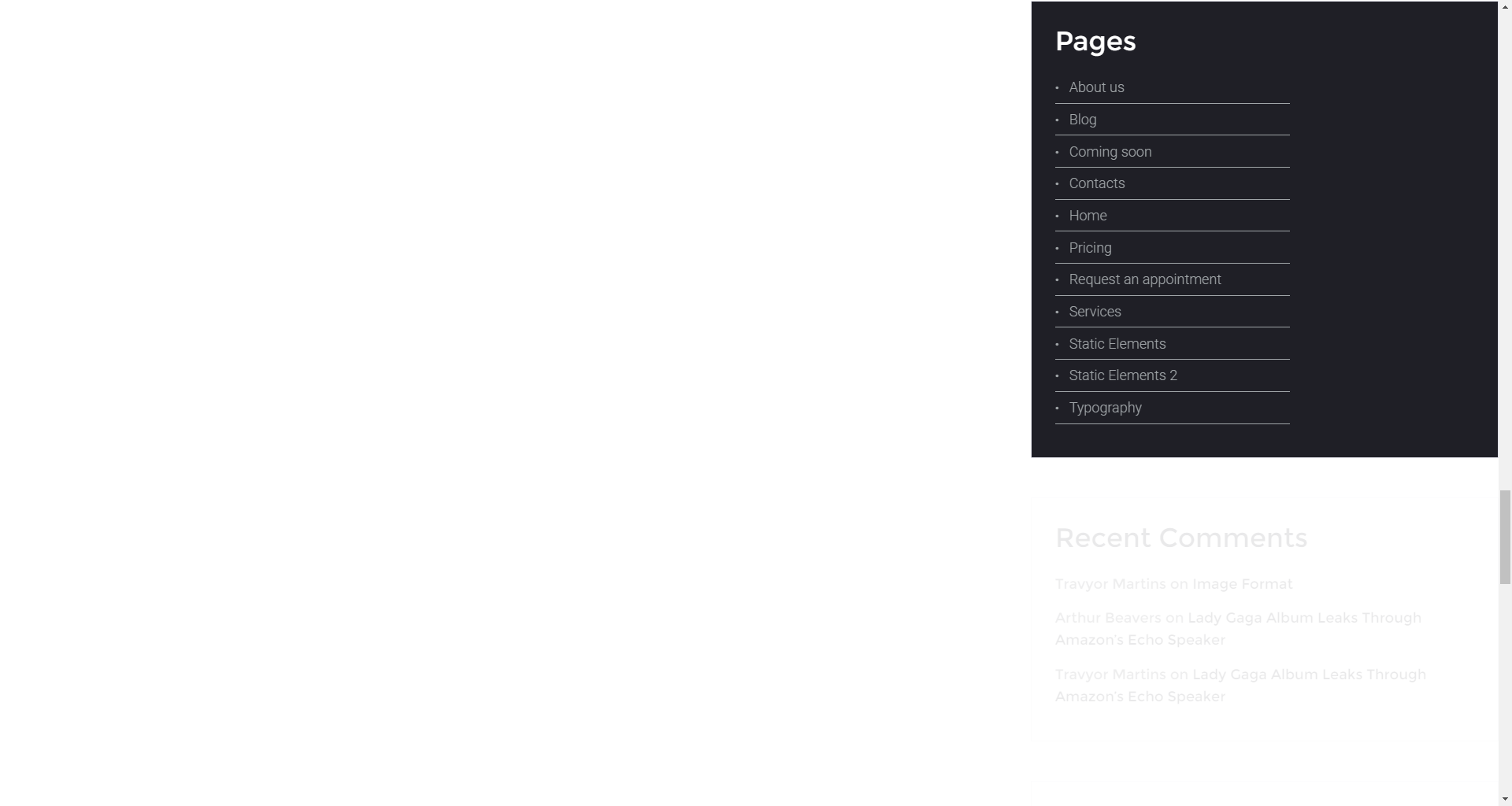 Pages widget