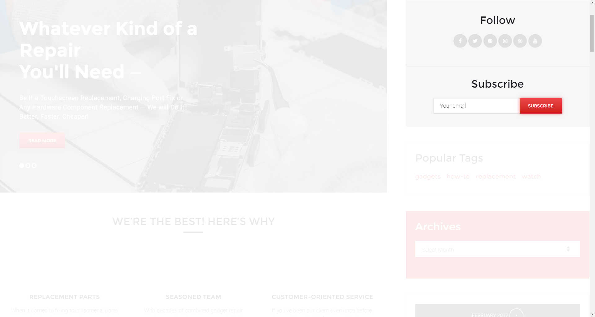 Subscribe and Follow widget