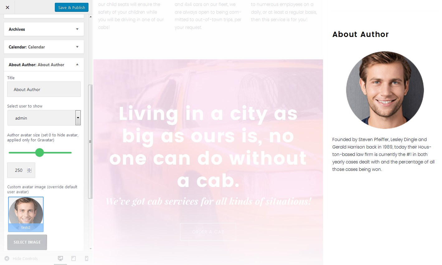 Menu Settings Screen