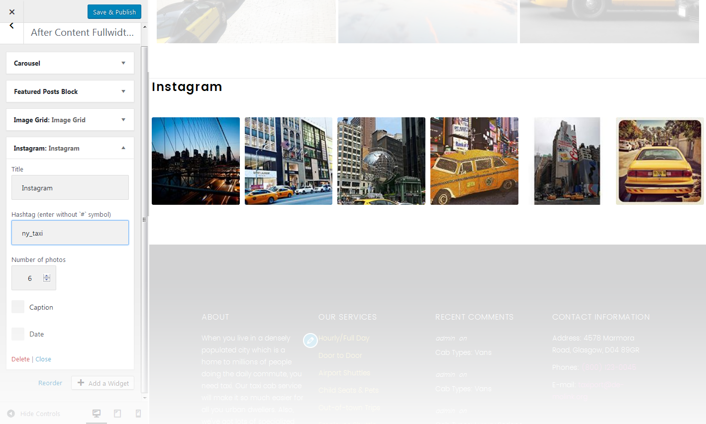 Menu Settings Screen