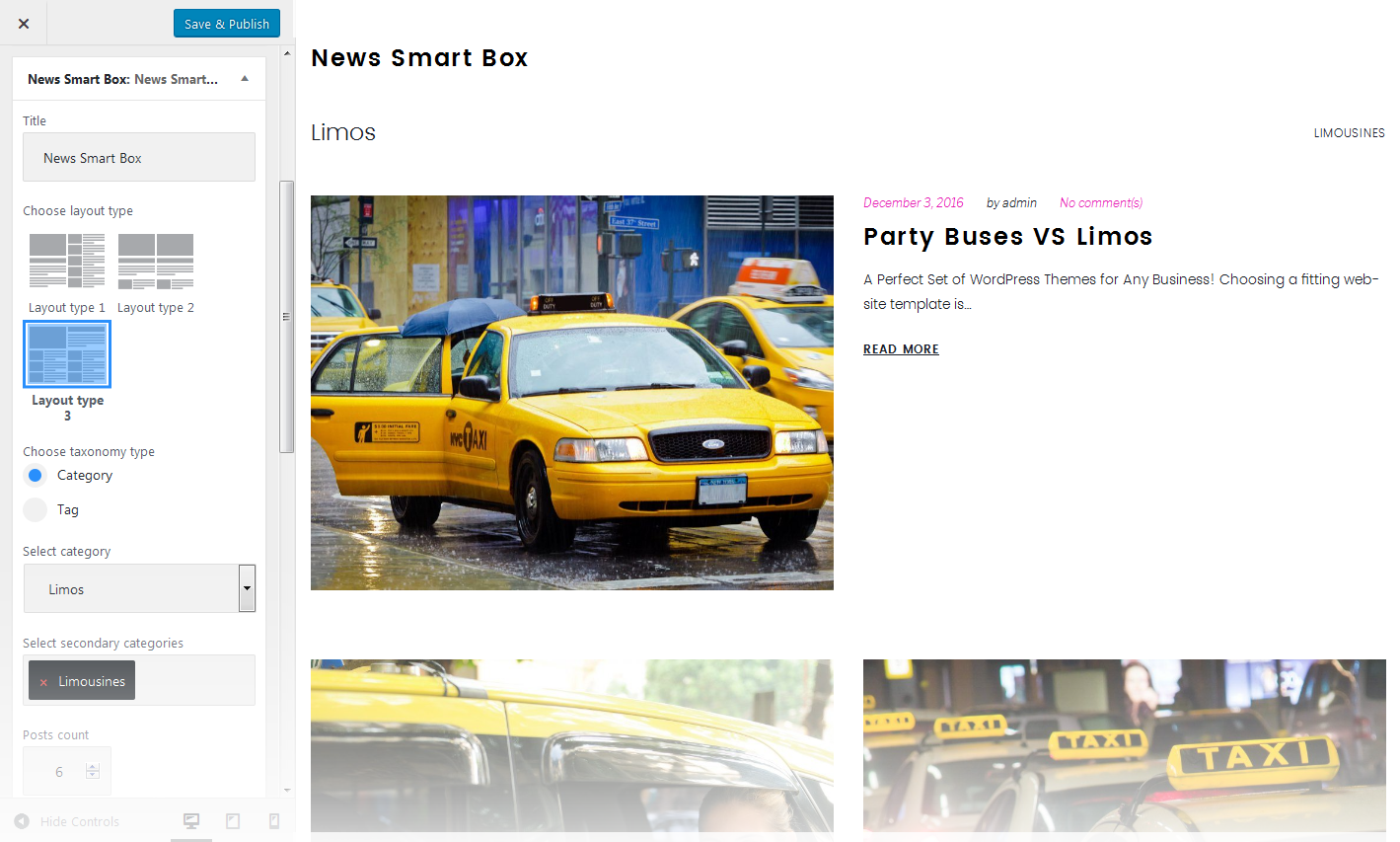 Menu Settings Screen