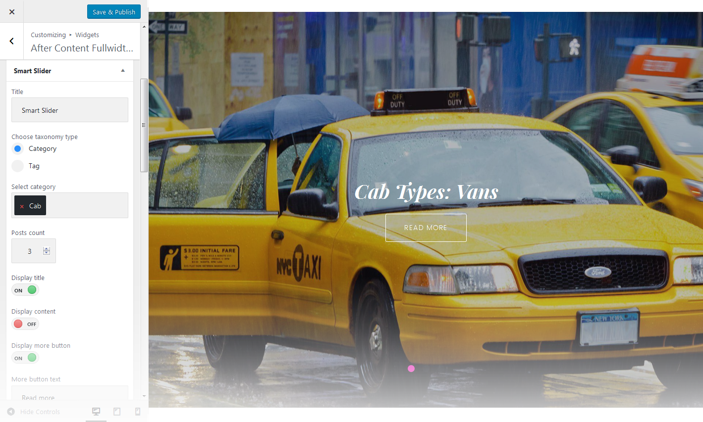 Menu Settings Screen