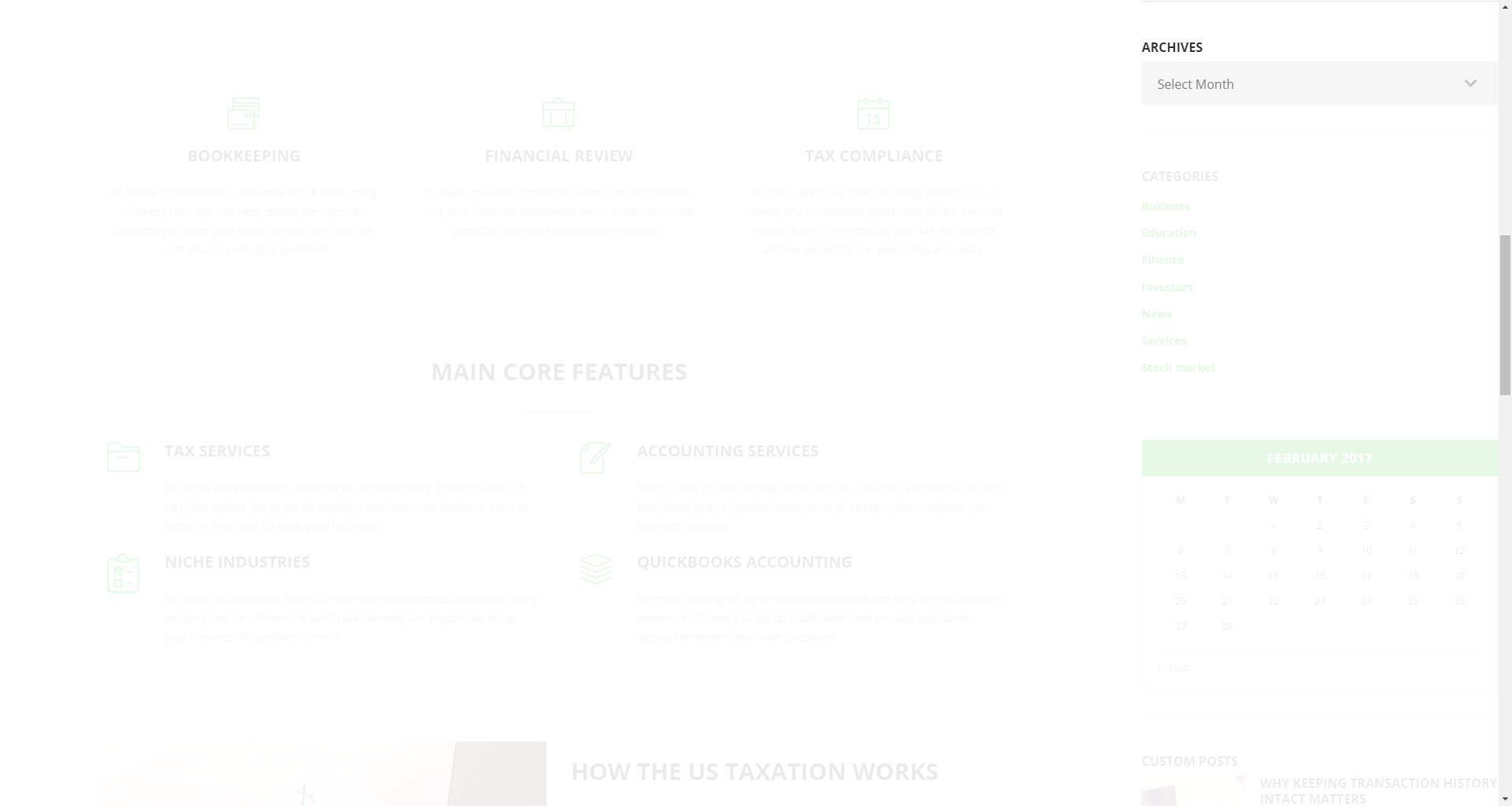Archives widget