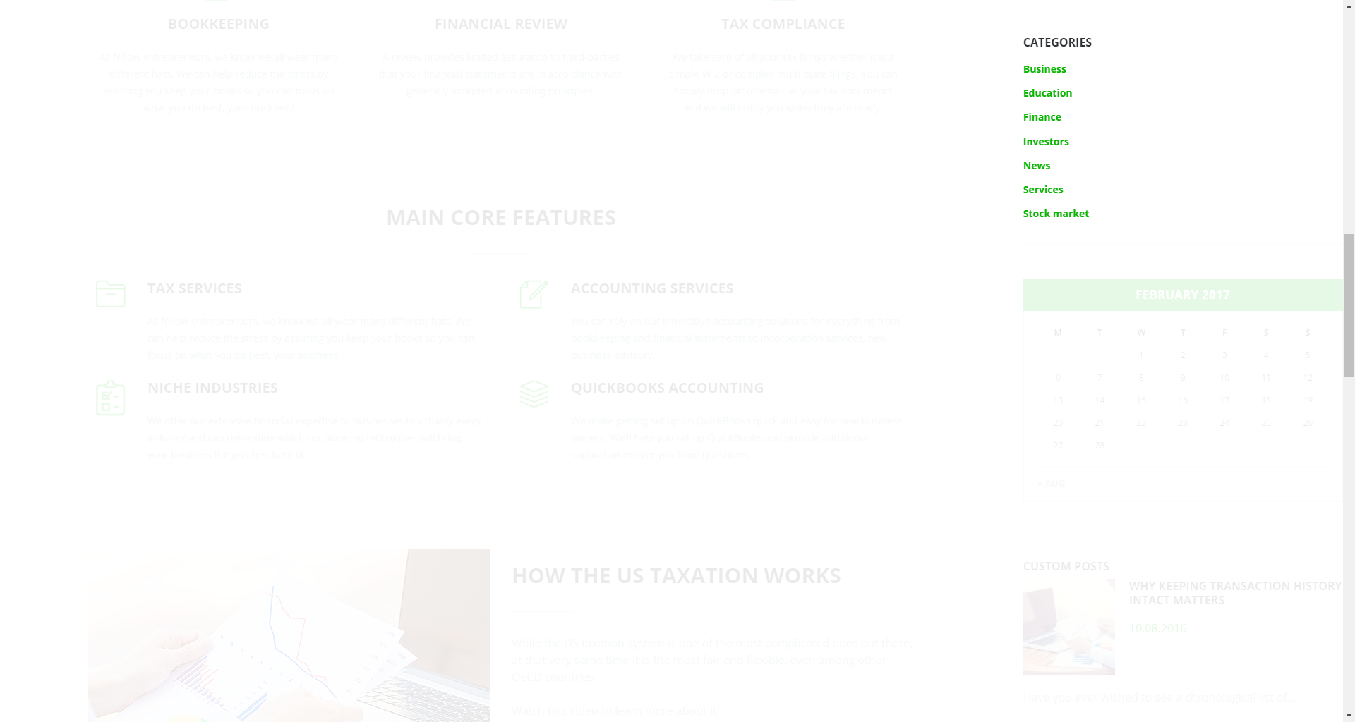 Categories widget