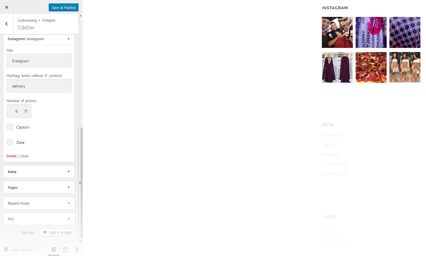 Menu Settings Screen