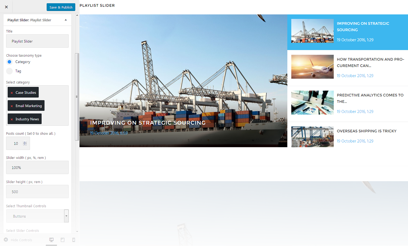 Menu Settings Screen