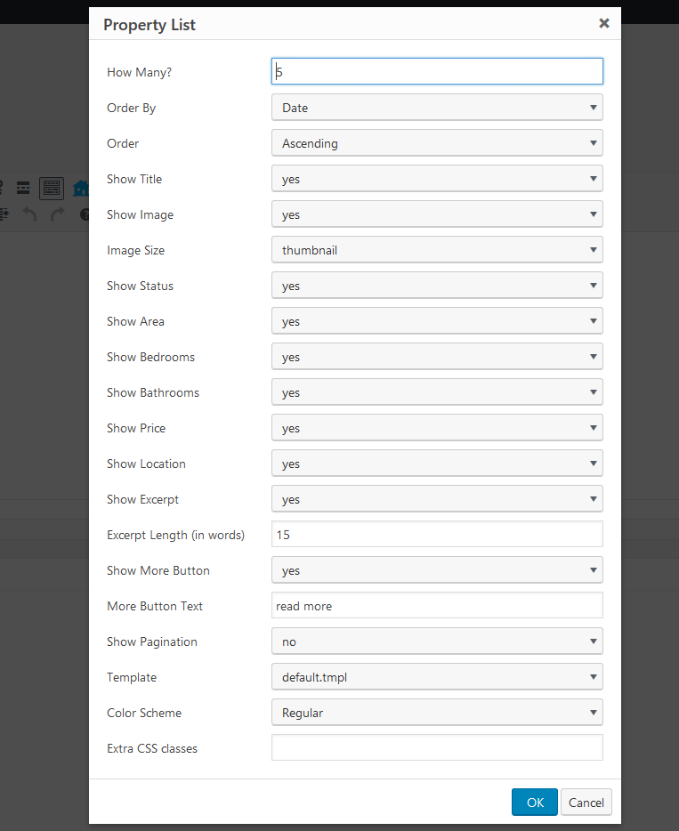 Menu Settings Screen